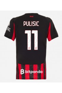 AC Milan Christian Pulisic #11 Jalkapallovaatteet Naisten Kotipaita 2025-26 Lyhythihainen